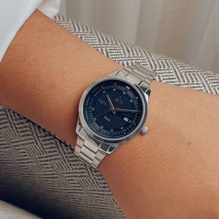 ساعة رجالية انديرا استيل بلون فضي