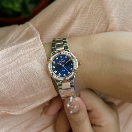 ساعة نسائية ديفوشي استيل بلون فضي و روز قولد