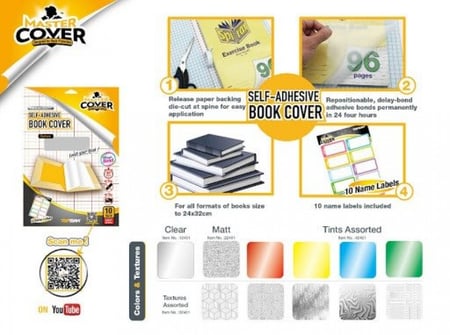 تجليد كتب ذاتي اللصق 10 ورقات شفاف شكل معين