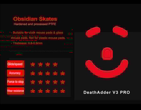 Obsidian Control Skates - Razer Deathadder V3 PRO