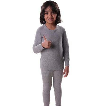 دروش فرو بيجاما ولادي أطفال كم طويل رصاصي