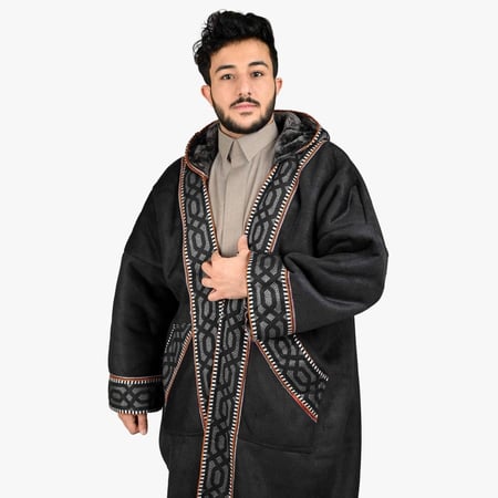 فروة سدو مخمل قبوع أسود