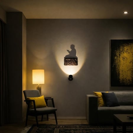 تحفة ظل ( الحمد لله ) مع إضاءة قابلة للشحن