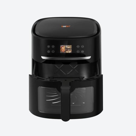 كولن قلاية هوائية 1800 واط بتقنية الذكاء الاصطناعي 24 برنامج، سعة 8 لتر ، لون أسود