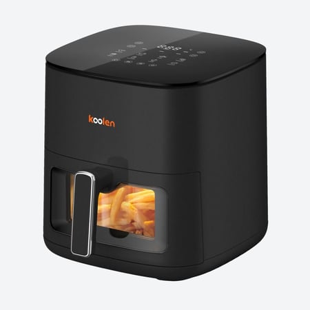 كولن قلاية هوائية رقمية مع نافذة شفافة 1800 واط، سعة 7 لتر، لون اسود