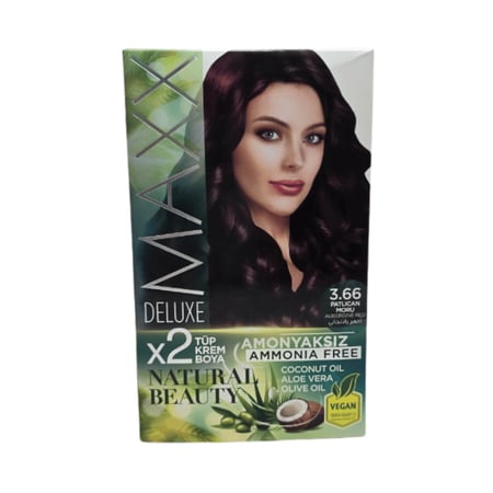 MAXX - صبغة شعر خالية من الأمونيا ( أحمر باذنجاني 3.66 )