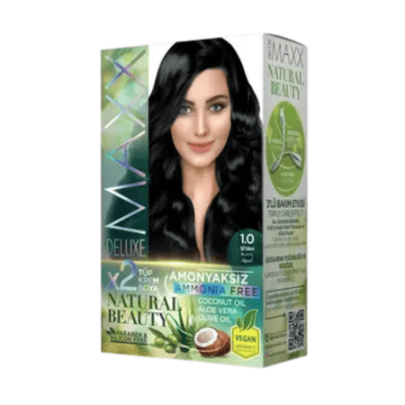 صبغة شعر خالية من الأمونيا ( أسود 1.0 )من Maxx