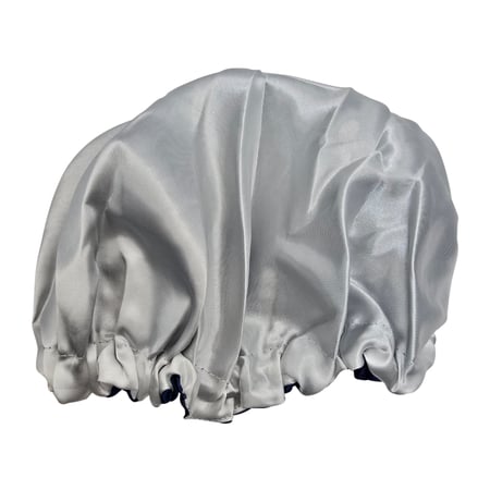 قبعه ساتان حرير مزدوجة الطبقات وجهين من هير سيستم - رمادي وازرق