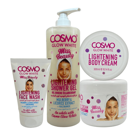 مجموعة العناية لتوحيد و تفتيح لون البشرة من كوزمو جلو وايت
