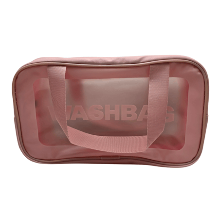 شنطة مكياج كبيرة مقاومة للماء من صالون سيستم - زهري (washbag)