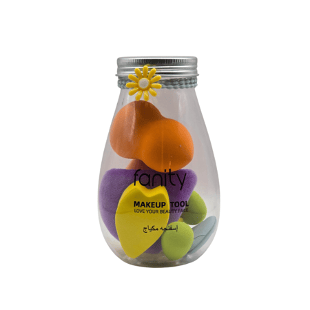 مجموعة إسفنجات مكياج احترافية لدمج كريم الأساس،الكونسيلر،البودرة الناعمة وخالية من اللاتكس ألوان متنوعة مع علبة تخزين