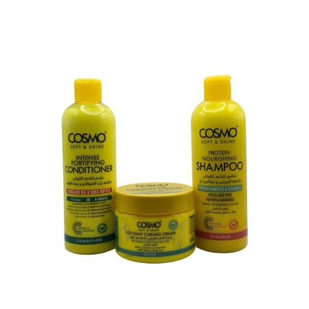 شامبو وبلسم وكريم ليف ان للشعر الكيرلي بالبروتين للكبار من كوزمو