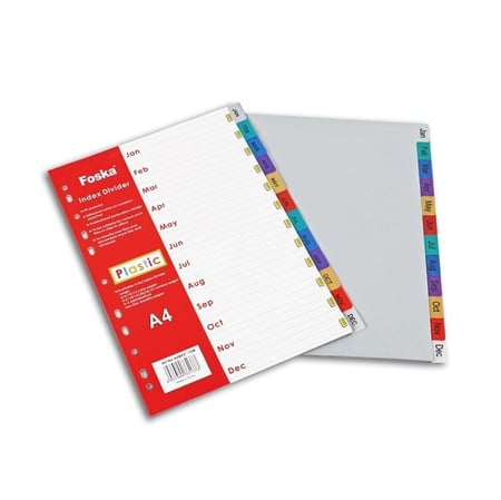 منظم مستندات A4 ملون FOSKA حجم 12 فاصلة شهرية