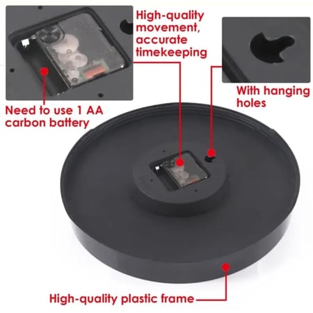 ساعة حائط كوارتز صامتة FOSKA مقاس 12 إنش بهيكل معدني سلفر
