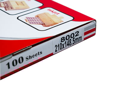 ورق ملصقات لاصق أبيض غير لامع مقاس A4/2