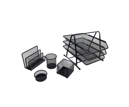 منظم أقلام مكتبي معدني - بقاعدة دوارة