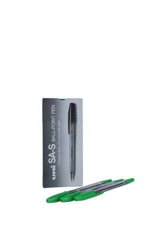 أقلام حبر جاف أخضر Uni-Ball SA-S - سن 0.7 مم - عدد 12
