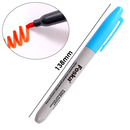 أقلام ماركر دائم برأس دائري بألوان متعددة FOSKA مقاس 6 ملم - عدد 6