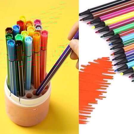 أقلام تلوين مائية FOSKA بعبوة تخزين - عدد 24