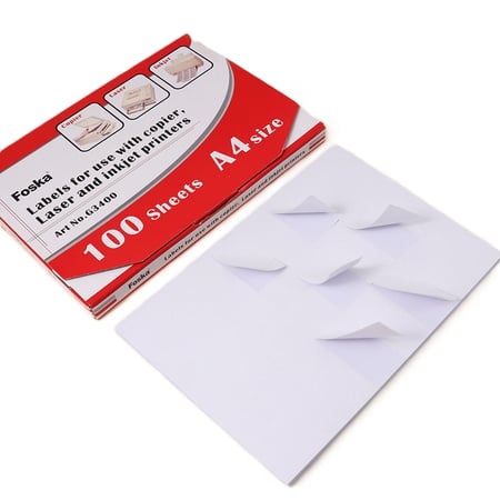ورق طباعة لاصق A4 قطعة واحدة FOSKA عدد 100 شريحة