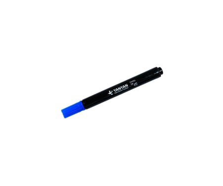 أقلام ماركر دائم برأس مشطوف أزرق YANYAN مقاس 1-4 ملم - عدد 12