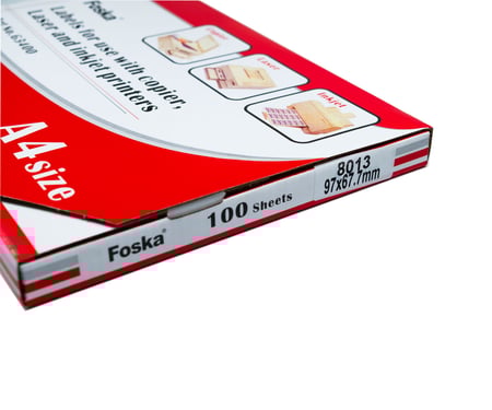 ورق ملصقات لاصق أبيض غير لامع مقاس A4/8