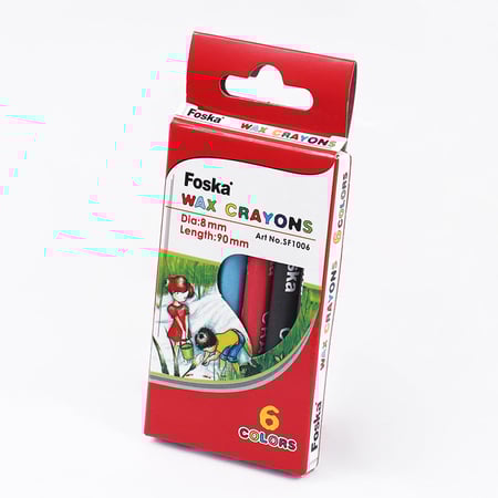 أقلام تلوين كرايون شمع FOSKA - عدد 6