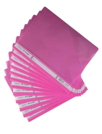 ملف PRIMA A4 بوجه شفاف وحافة وردية