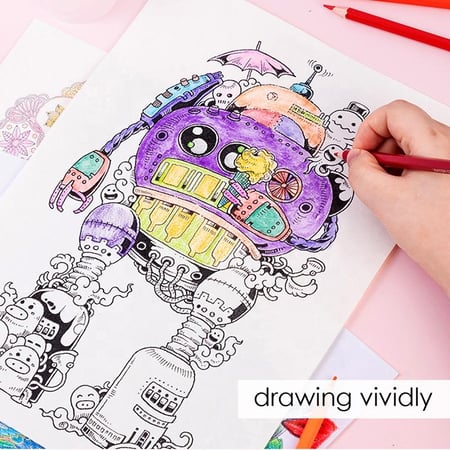 أقلام تلوين خشبية كبيرة ملونة سداسية الشكل FOSKA بطول 7 إنش - عدد 12