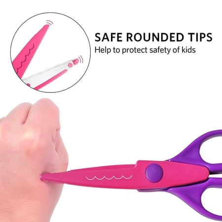 طقم مقصات حرفية آمنة للأطفال FOSKA بألوان متنوعة - مقاس 6.25 إنش عدد 3