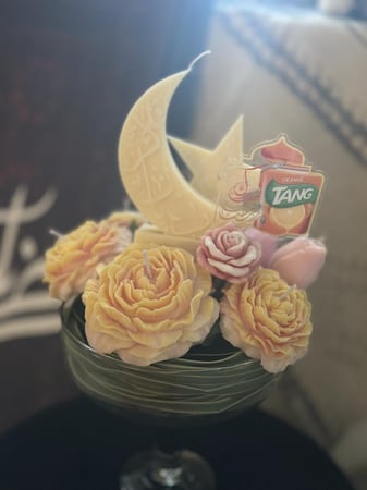 باقه ورد بالشمع