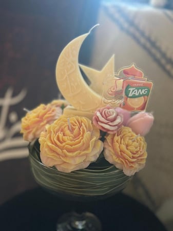 باقه ورد بالشمع