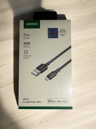 يوغرين UGREEN - كيبل شحن USB-A إلى Lightning - قدرة 2.4 أمبير 1m