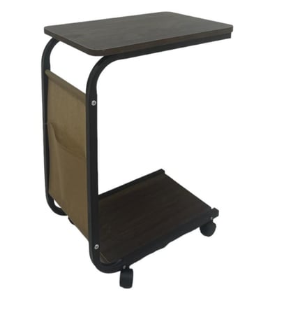 طاولة خدمة سطح خشب بني غامق بكفر