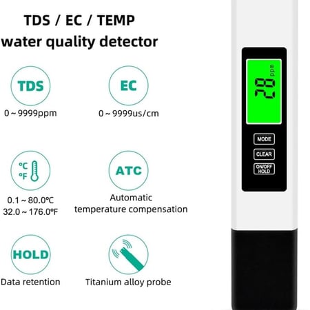 جهاز قياس السوائل 3in1 (TDS&EC)