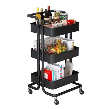 عربة تخزين بعجلات 3 طبقات – أبعاد 36*42*85 سم | متوفرة بـ 3 ألوان