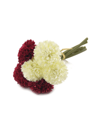 باقة من الزهور الاصطناعية أبيض/أحمر