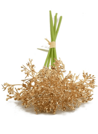 باقة زهور صناعية ملونة مكونة من 5 رأسا ذهبي