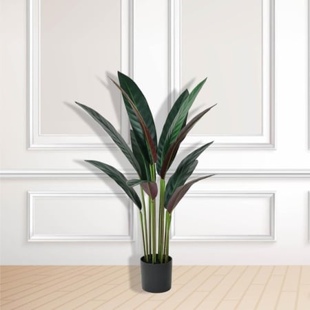 شجرة موز صناعية للزينة في أصيص أسود85سم