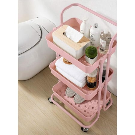 عربة تخزين بعجلات 3 طبقات – أبعاد 36*42*85 سم | متوفرة بـ 3 ألوان