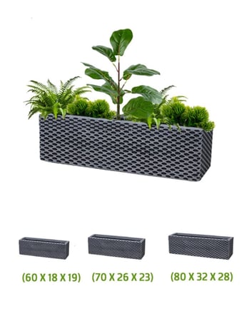 طقم أحواض مستطيلة "الشبكة الحديثة باللون الرمادي" من Drama Home)