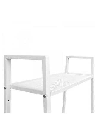 وحدة رفوف تخزين 4 أدوار بشكل مستطيل باللون الأبيض