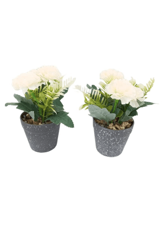 نبات صناعي في أصيص من قطعتين متعدد الألوان