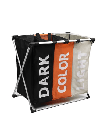 سلة غسيل قابلة للطي بثلاثة أقسام 64x38x58سم