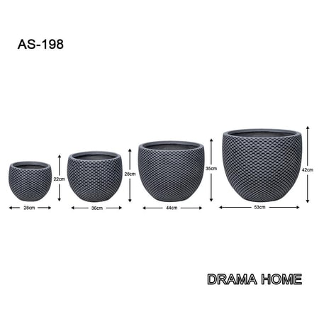 طقم احواض  باللون الرمادي" من Drama Home