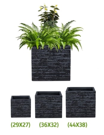 طقم أحواض مربعة "الشبكة المُتداخلة باللون الاسود"