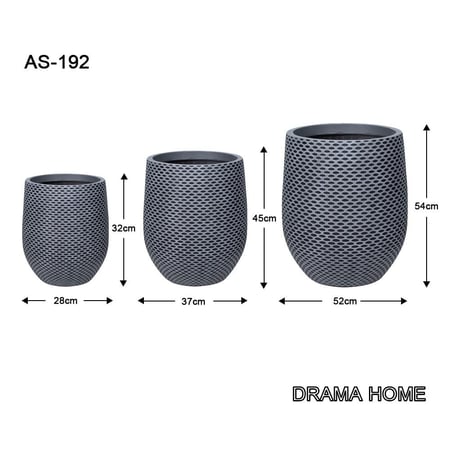 طقم أحواض"مُربعات الظلال باللون الرمادي" من Drama Home