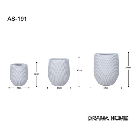 طقم أحواض"مُربعات الظلال باللون الابيض" من Drama Home