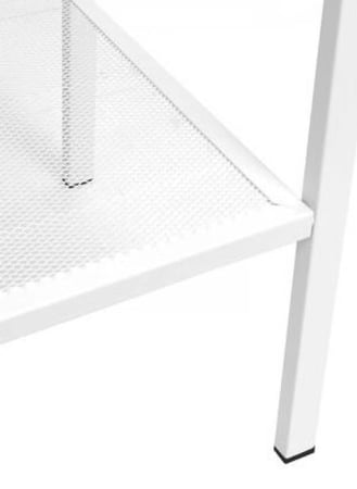 وحدة رفوف تخزين 4 أدوار بشكل مستطيل باللون الأبيض