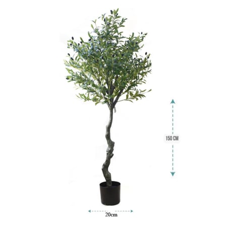 شجرة زيتون صناعية 150 سم – أصيص أسمنتي بتصميم عصري
